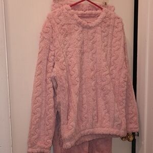 Pink Fuzzy Sweater and Pants Set